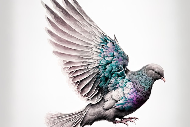 A pigeon wing in the manner of a digital illustration