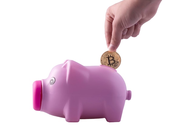 Piggy bank en bitcoin