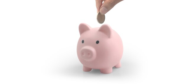 Piggy bank and finance money saving