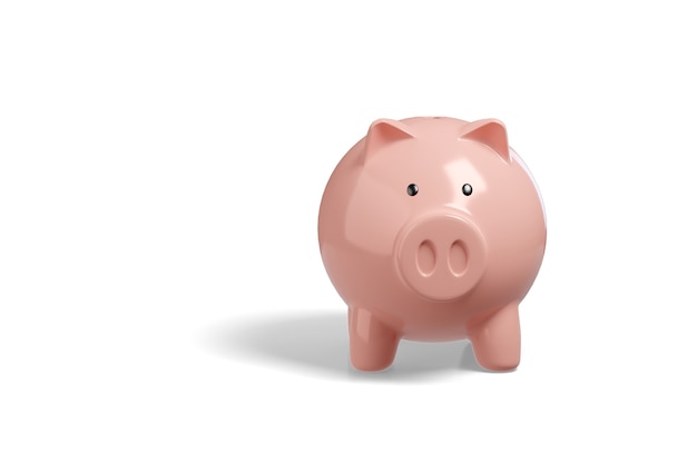 Piggy bank isolated on white. Savings concept.