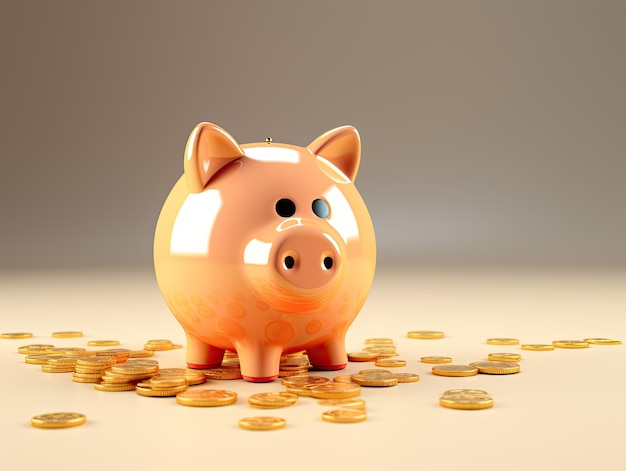 piggy bank on minimal background