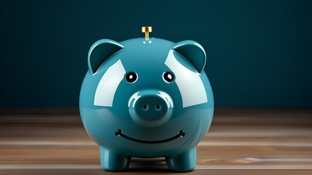 Photo piggy bank in minimalist photography navy