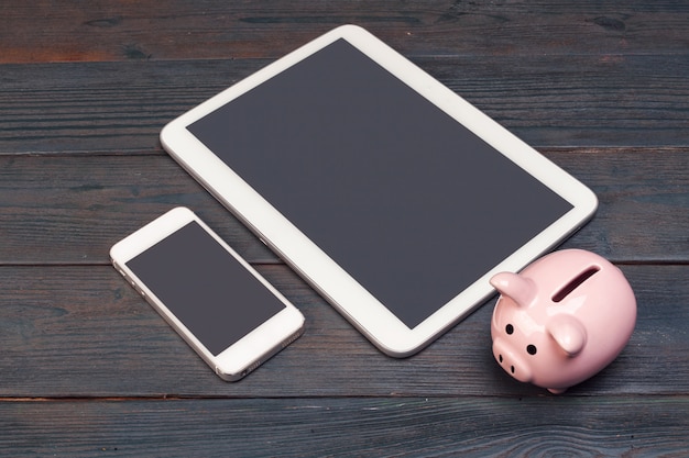 Piggy bank and modern devices