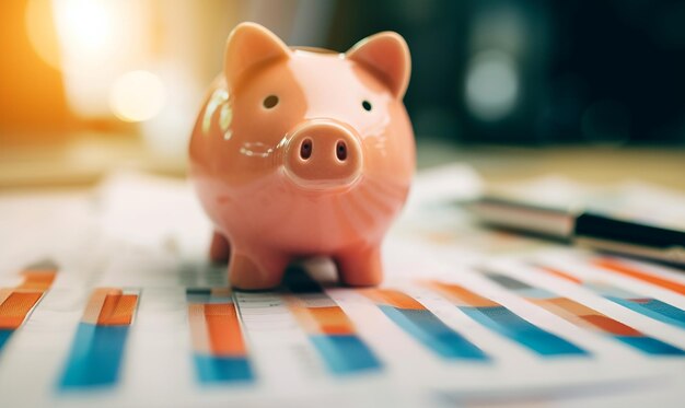 Piggy Bank in Modern Office Environment