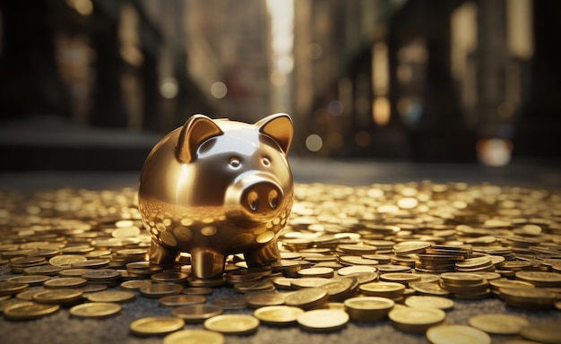 Piggy bank saving money for a good financial future savings and finance concept generative ai