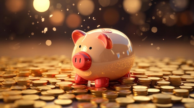 piggy bank saving money for a good financial future savings and finance concept