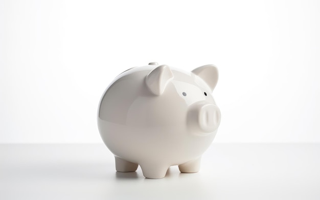 Photo piggy bank on white background