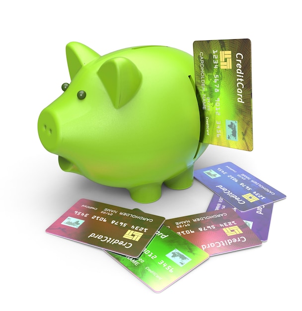 Piggy Bank with Credit Card