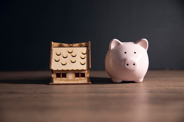 Photo piggy bank with house model