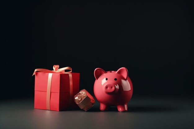 販売ラベルとギフトボックスの貯金箱