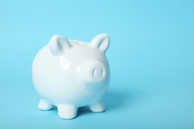 Piggy piggy bank on a colored background the concept of saving money