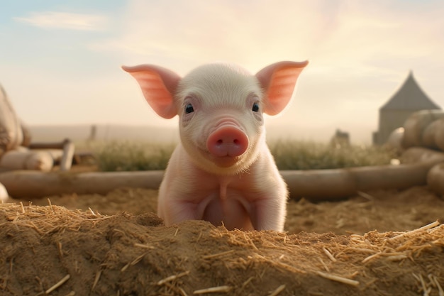 Piglet pig farm Generate AI