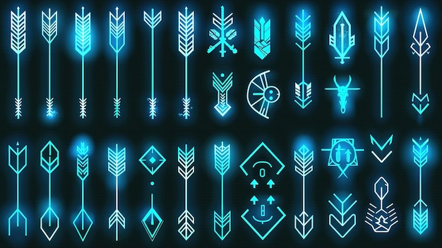 Pijlen grote zwarte set iconen pijl icoon moderne eenvoudige pijlen pijl vector collectie cursorillustratie