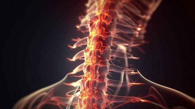 Foto pijn bij ruggenmergletsel in de sacrale en cervicale regio concegeneratieve ai