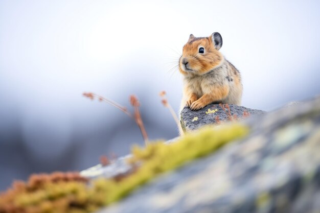 Photo pika on lookout point emitting call