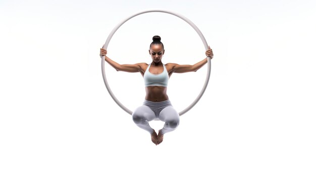 Photo pilates ring adds resistance to pilates exercises with white background