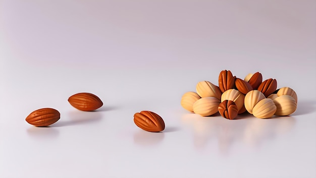 A pile of almonds and a few other nuts