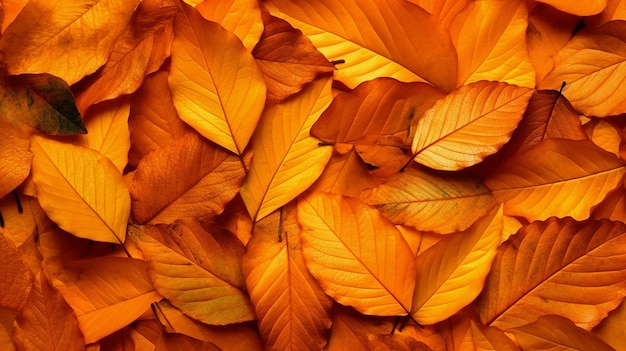 A pile of autumn leaves with the word autumn on it