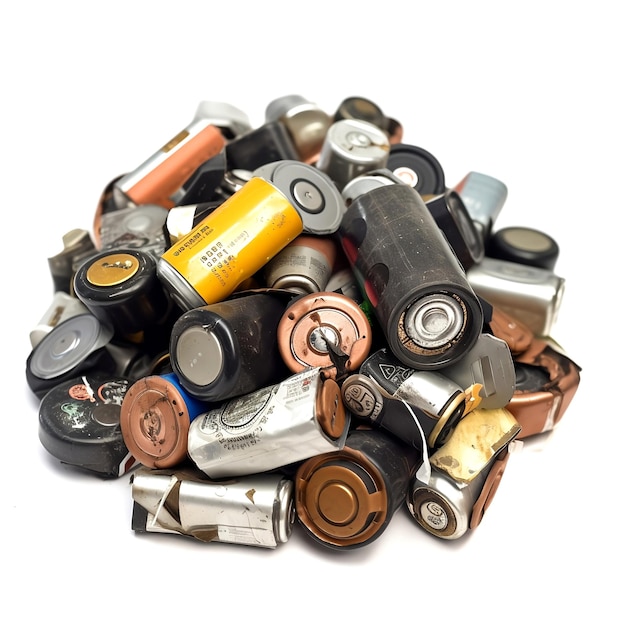 A pile of batteries with the word batteries on it