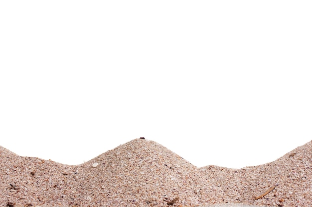 Photo pile of beach sand isolated on white