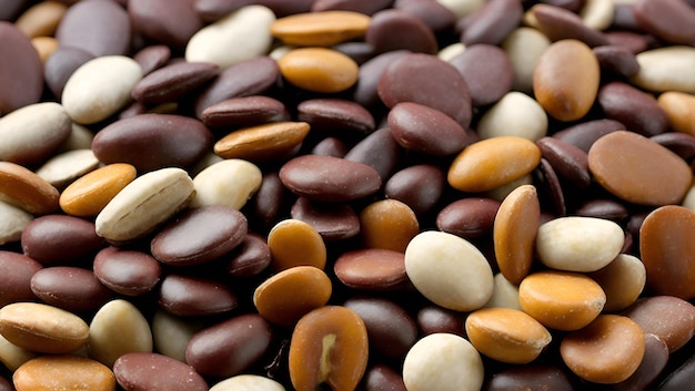 A pile of beans and beans with one that says beans.