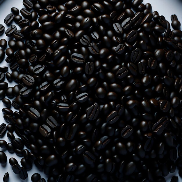 A pile of black beans on a white plate