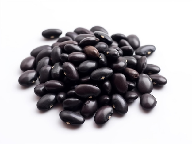 A pile of black beans with the word black on it