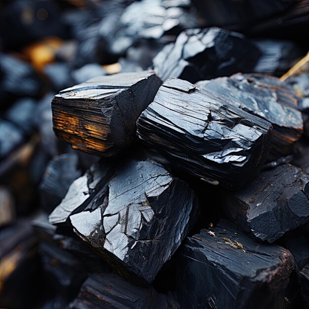 a pile of black coal with the word  b  on it