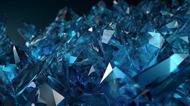Куча голубых бриллиантов показана со словом «ромб» внизу.