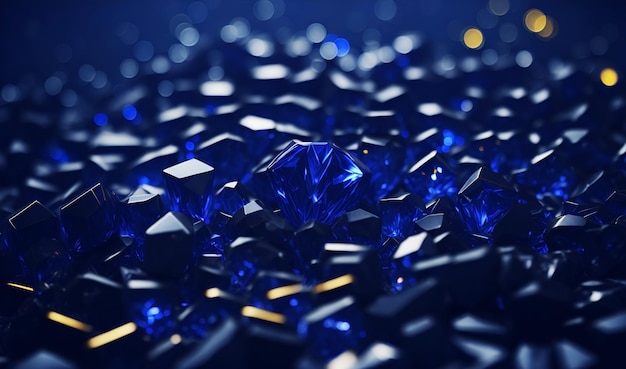 Photo a pile of blue diamonds with the word blue on the bottom