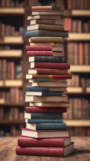 Pile of books 3d render isolated on background