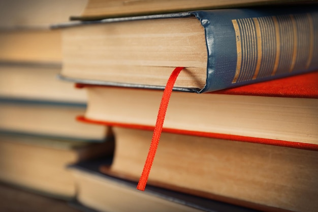 Pile of books closeup