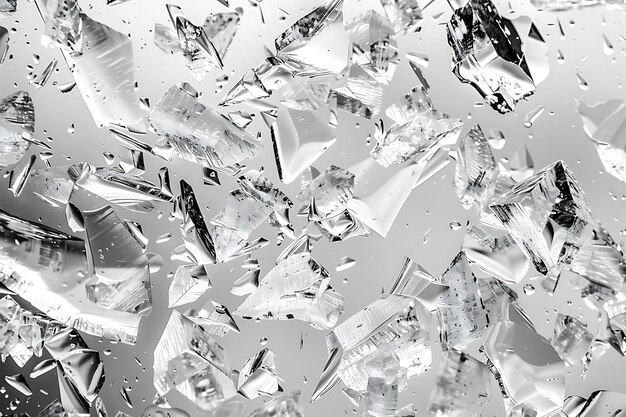 Photo a pile of broken pieces of broken glass