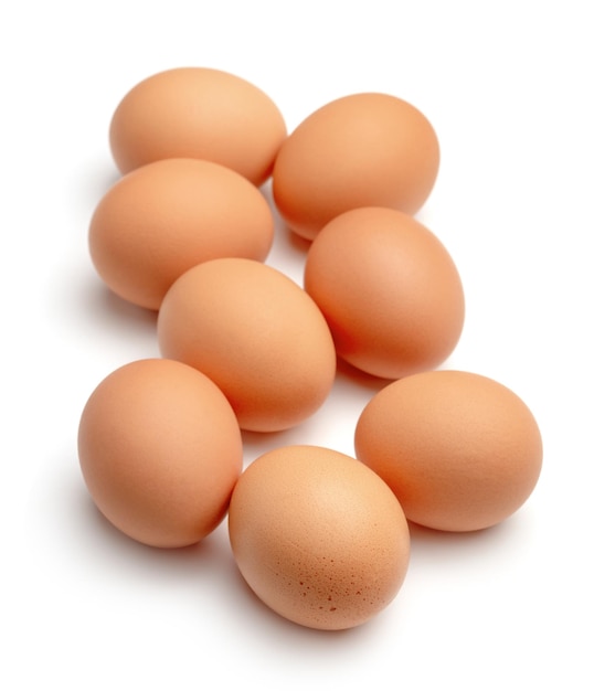 Pile of brown chicken eggs