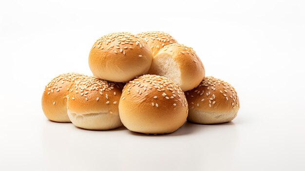 a pile of buns with sesame seeds on top of them
