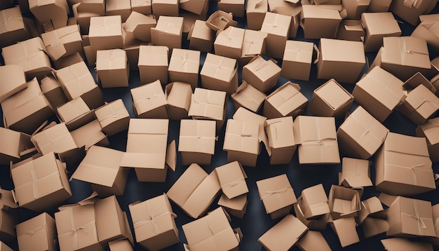 a pile of cardboard boxes with the word  on the bottom