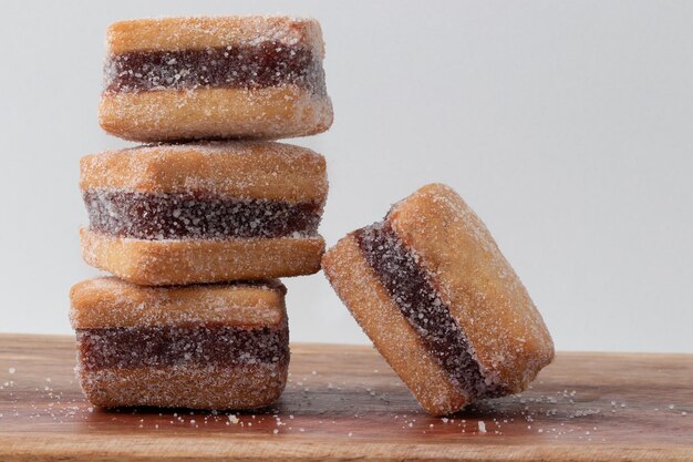 A pile of casadinho stuffed with guava paste goiabada