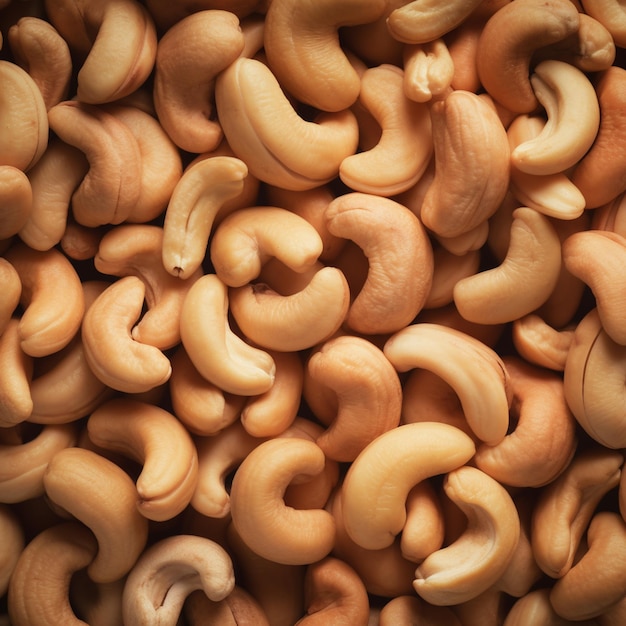 a pile of cashews that are stacked together