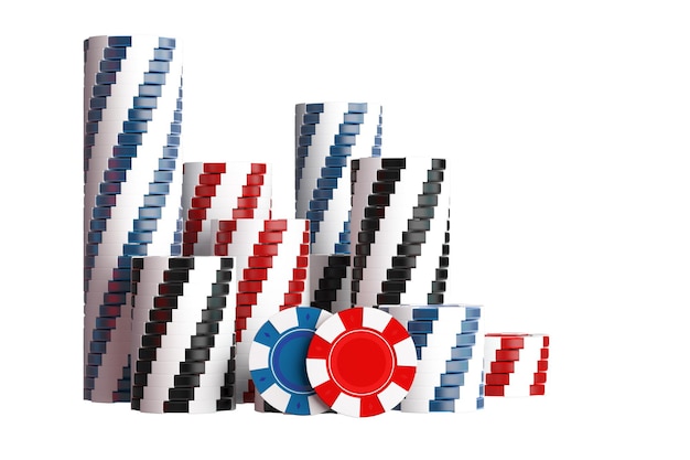 Pile of Casino Gambling Chips 3D Graphic