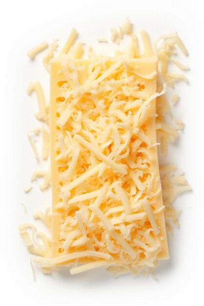 Photo a pile of cheese on a white surface