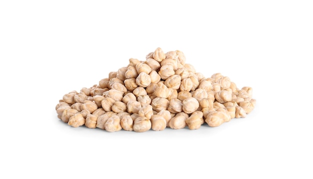 Pile of chickpeas isolated on white Natural food