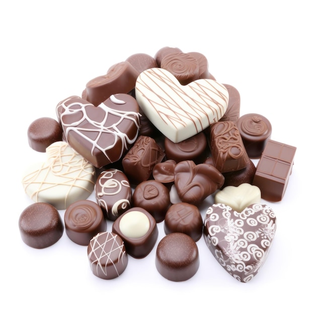 A pile of chocolates with the letter e on it