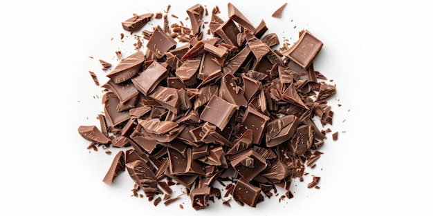 Foto cioccolato macinato in pila ai generativa
