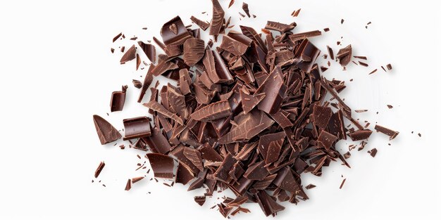 Photo pile chopped milled chocolate generative ai