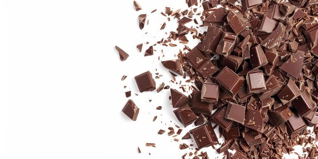 Foto cioccolato macinato in pila ai generativa