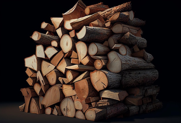 A pile of chopped wood AI Generated