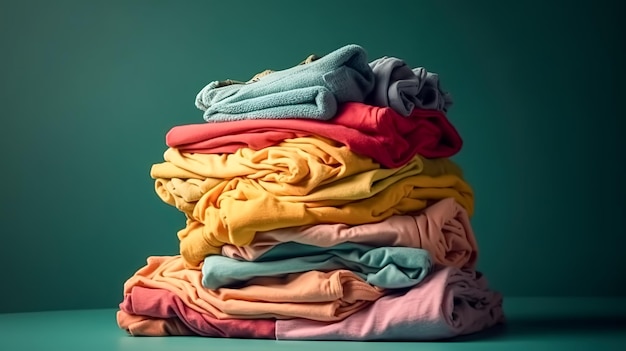 Pile clothes isolated on background generative ai