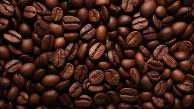 A pile of coffee beans is shown in this image