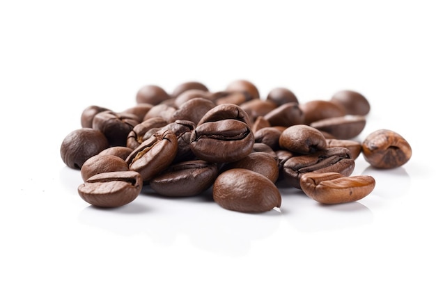 A pile of coffee beans on a white background generative AI