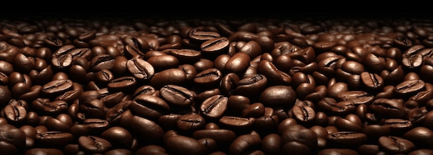 A pile of coffee beans wide background